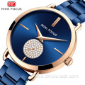 MINI FOCUS 0222 Watches Women Top Brand Luxury Ladies Dress Fashion Quartz Wristwatch Romantic Elegant Rose Blue Watch 2021